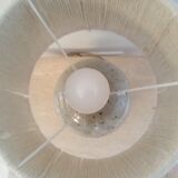 Vintage enamelled stoneware lamp with rope lampshade