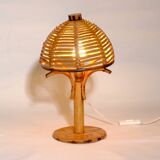 Lampe de Bureau Champignon en Bambou et rotin