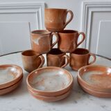 6 cups sandstone coffee cups with saucer
