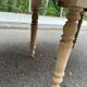 Round extendable dining table with flaps, stripped in raw oak, with 4 extensions.