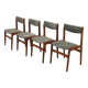 Ensemble de quatre chaises en teck, design danois, années 1970, fabriquées au Danemark.