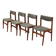 Ensemble de quatre chaises en teck, design danois, années 1970, fabriquées au Danemark.