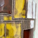 Vintage ceramic vase with abstract decor, Vallauris circa 1960