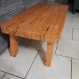 Coffee table pine feet compass vintage 70-80s