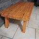 Table basse pin pieds compas vintage années 70-80