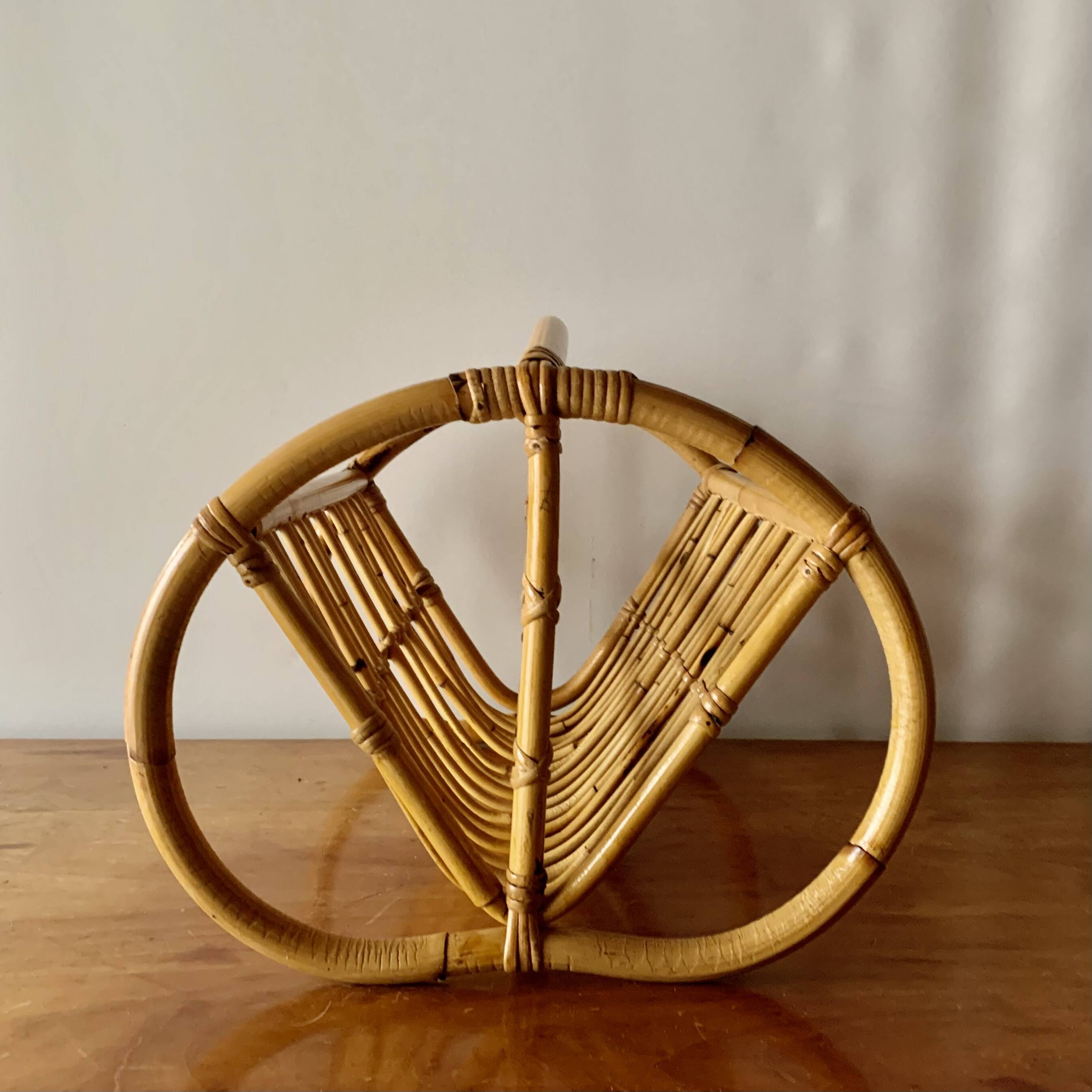 Vintage bamboo magazine rack