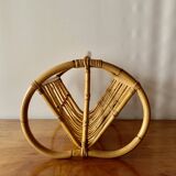 Vintage bamboo magazine rack