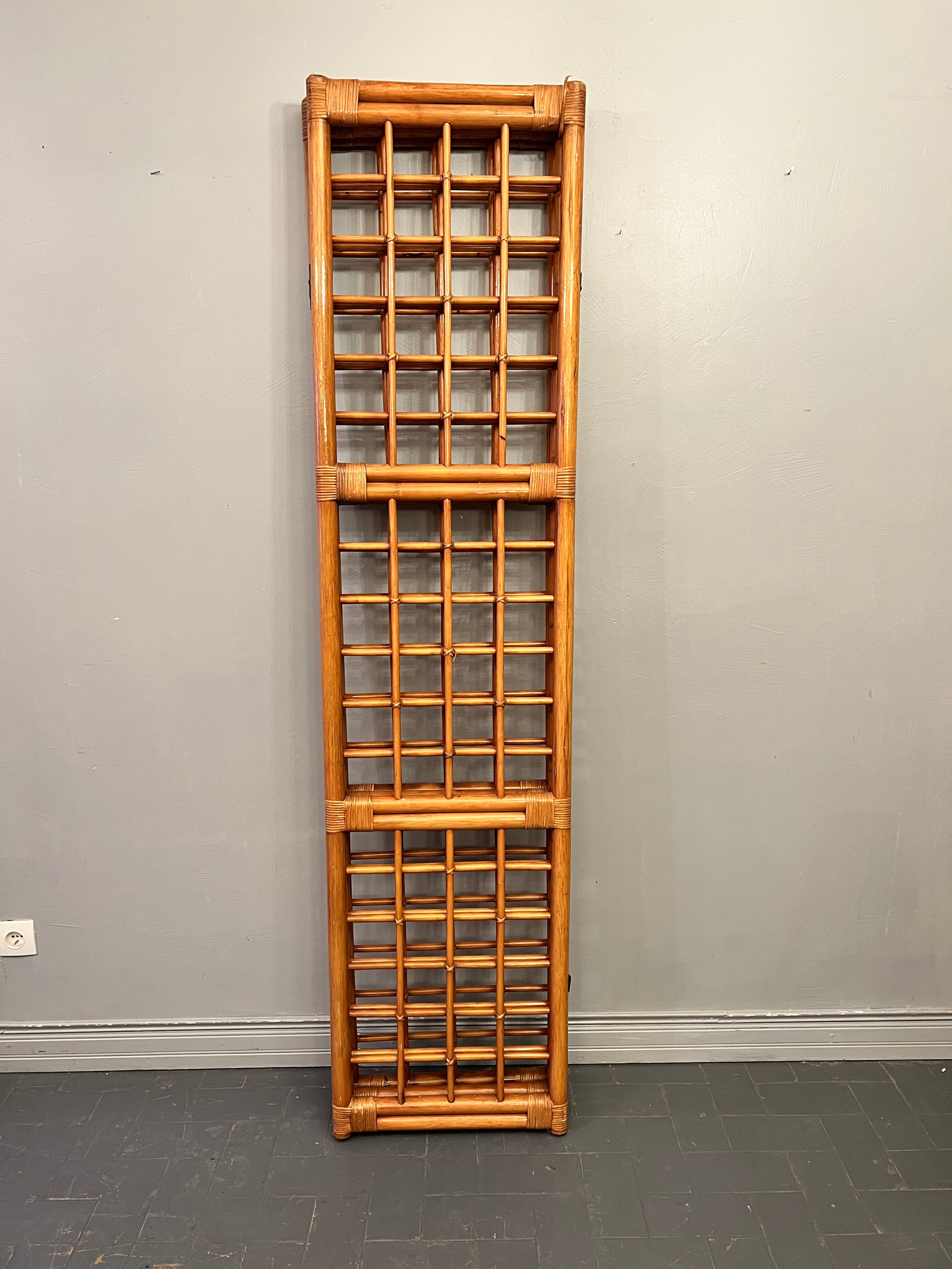 BHV - Screen three ventaux in bamboo and rattan