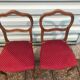 Pair of red velvet chairs Louis XV