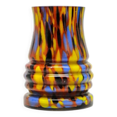 Vase en verre Spatterglass Art Déco, en verre, Tchécoslovaquie, années 1930