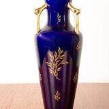 Neo-Classical style porcelain vase, cobal blue, Pinon-Heuzé 1930.