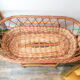 Couffin on foot in vintage rattan 50s