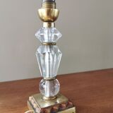Vintage lamp in gold metal and glass