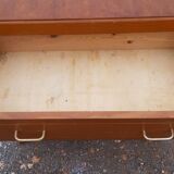 Vintage 1950s pine chest of drawers, compass legs, 3 drawers