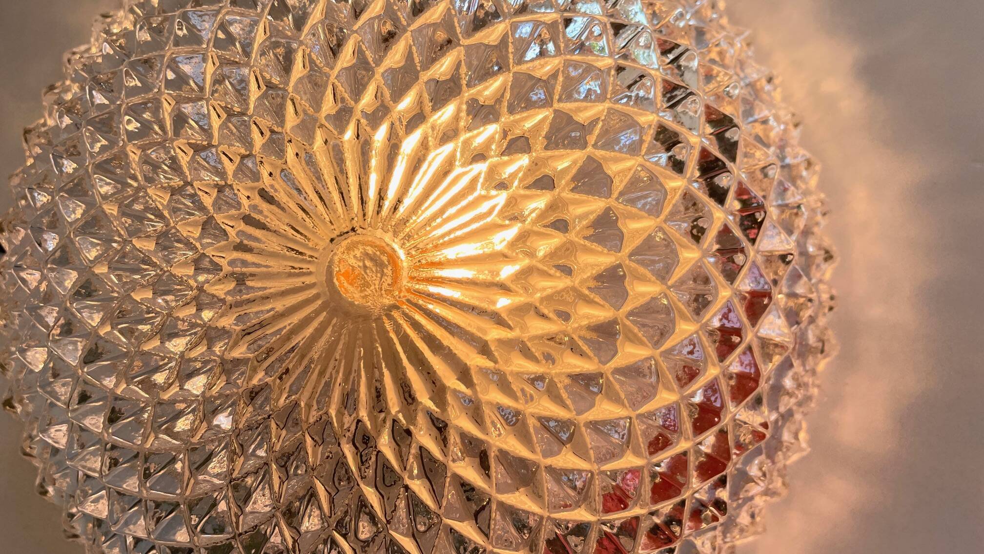 APPLIQUE Semi-Crystal Ceiling Light 1950s