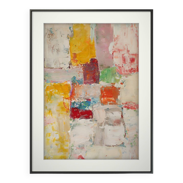 Peinture original Art abstrait paysage urbain