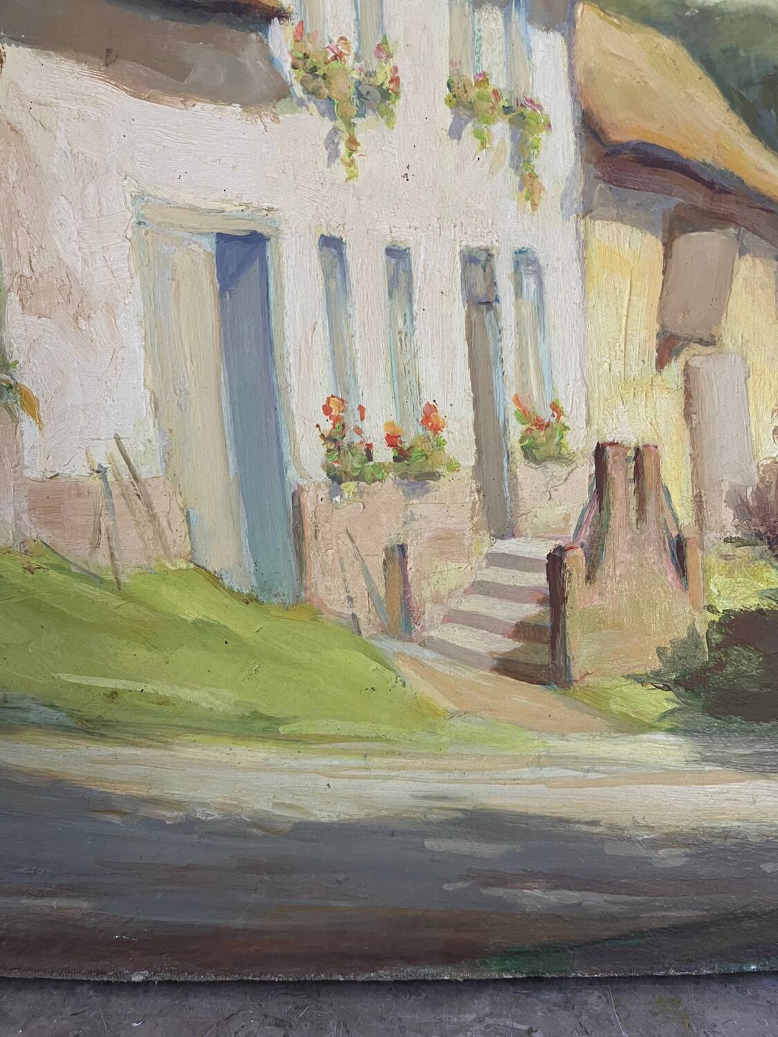 Sortie du village de Thoix, signée Jean Vasseur