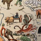 Old poster map of Tonkin Laos - 1931