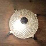 Diamond point ceiling light and chrome, mid-century