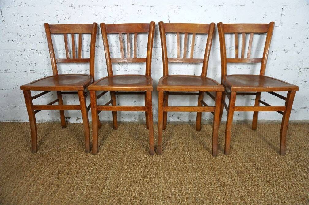 Set of 4 vintage Luterma-style bistro chairs from the 50s