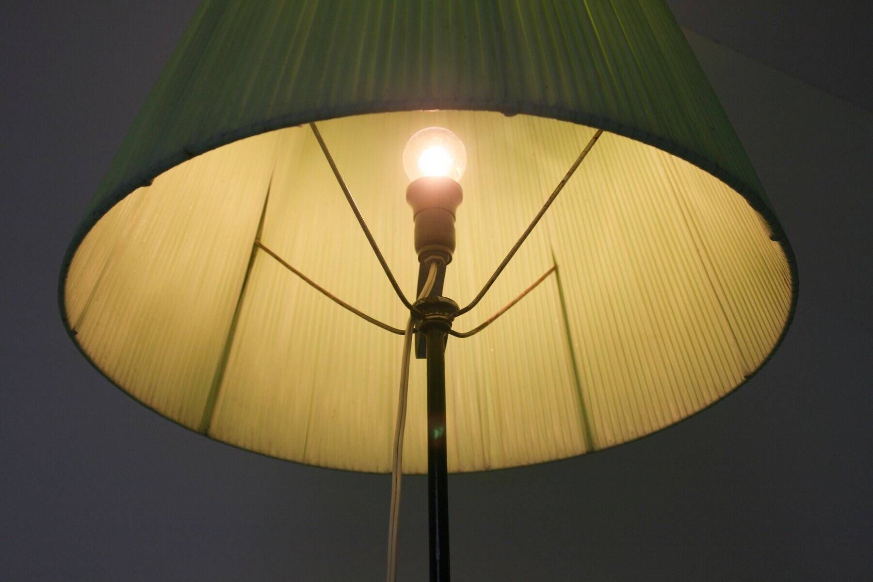 Lampadaire plissé des années 50 avec support.