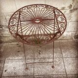 Ancient wrought iron pedestal table