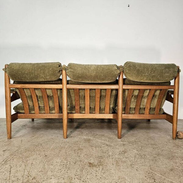 Canapé en chêne trois places par E. Merthen, Ire Møbler, Suède, années 1960