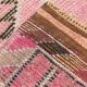 Tapis Couloir Rose à Médaillons, Tapis Turc Vintage, 86x364 Cm