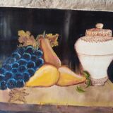 Oil on canvas still life with grapes