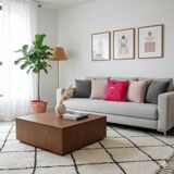 Coussin berbère rose et bleu