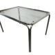 Table à manger vintage chromée / table avec verre fumé