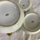 3-piece coffee service in Limoges porcelain – white and gilded