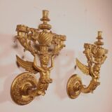 Paire d'appliques en bois doré - Italie- 19° siècle