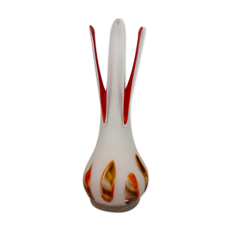Vase like vintage glass paste Darius Zarrin orange