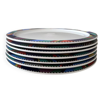 6 Rosenthal Scenario Metropol dinner plates, Rosenthal plates, Barbara Brenner 90's