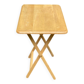Petite table d'appoint scandinave pliable en bois massif