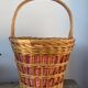 Basket in vintage woven wicker and red gingham