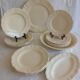 Old Sarreguemines Ivory Carved Service