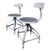 Set of 2 Nicolle whale tail workshop chairs