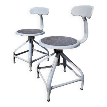 Set of 2 Nicolle whale tail workshop chairs