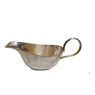 Silver-plated metal gravy boat, made by Meurgey silversmiths in Paris