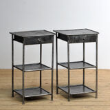 Set iron nightstands, 1910's