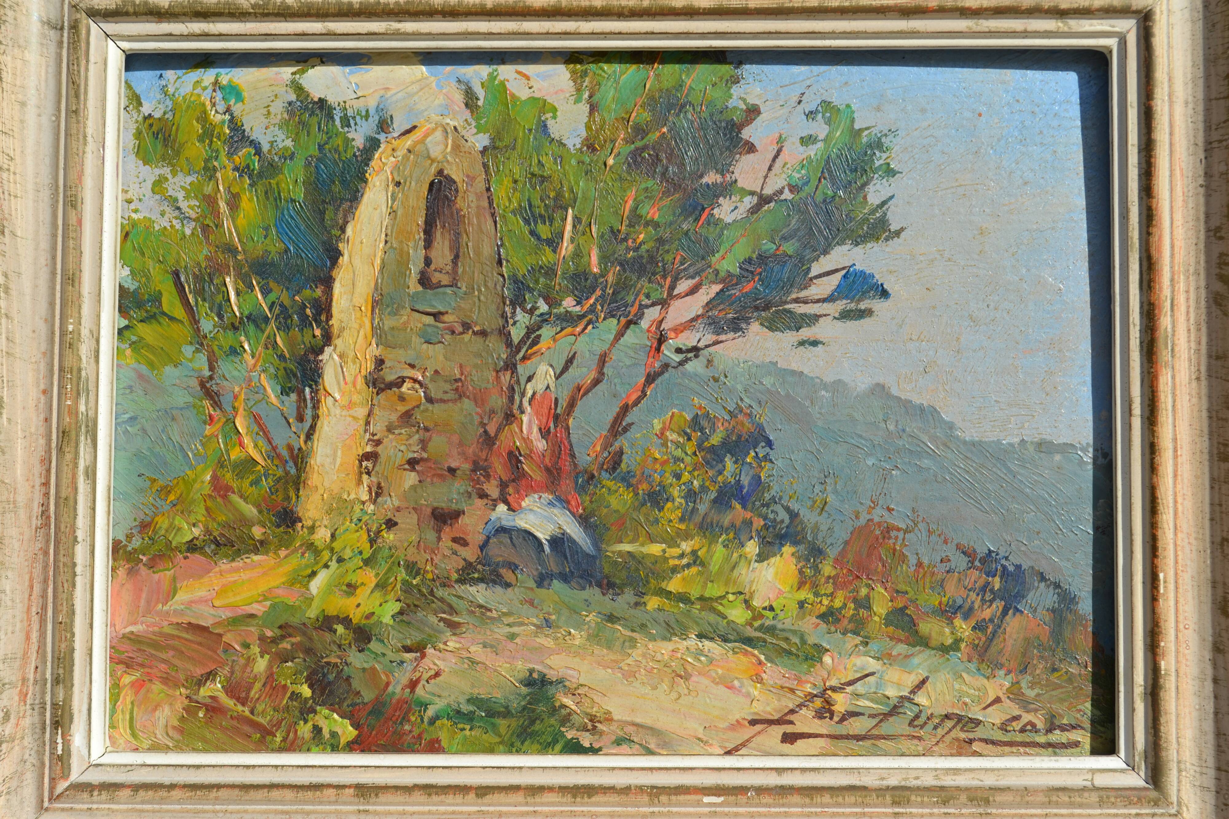 Fortuné Car (1905-1970) painting of a Provençal landscape, oil on canvas.