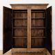 Antique French rustic wardrobe with star inlays.