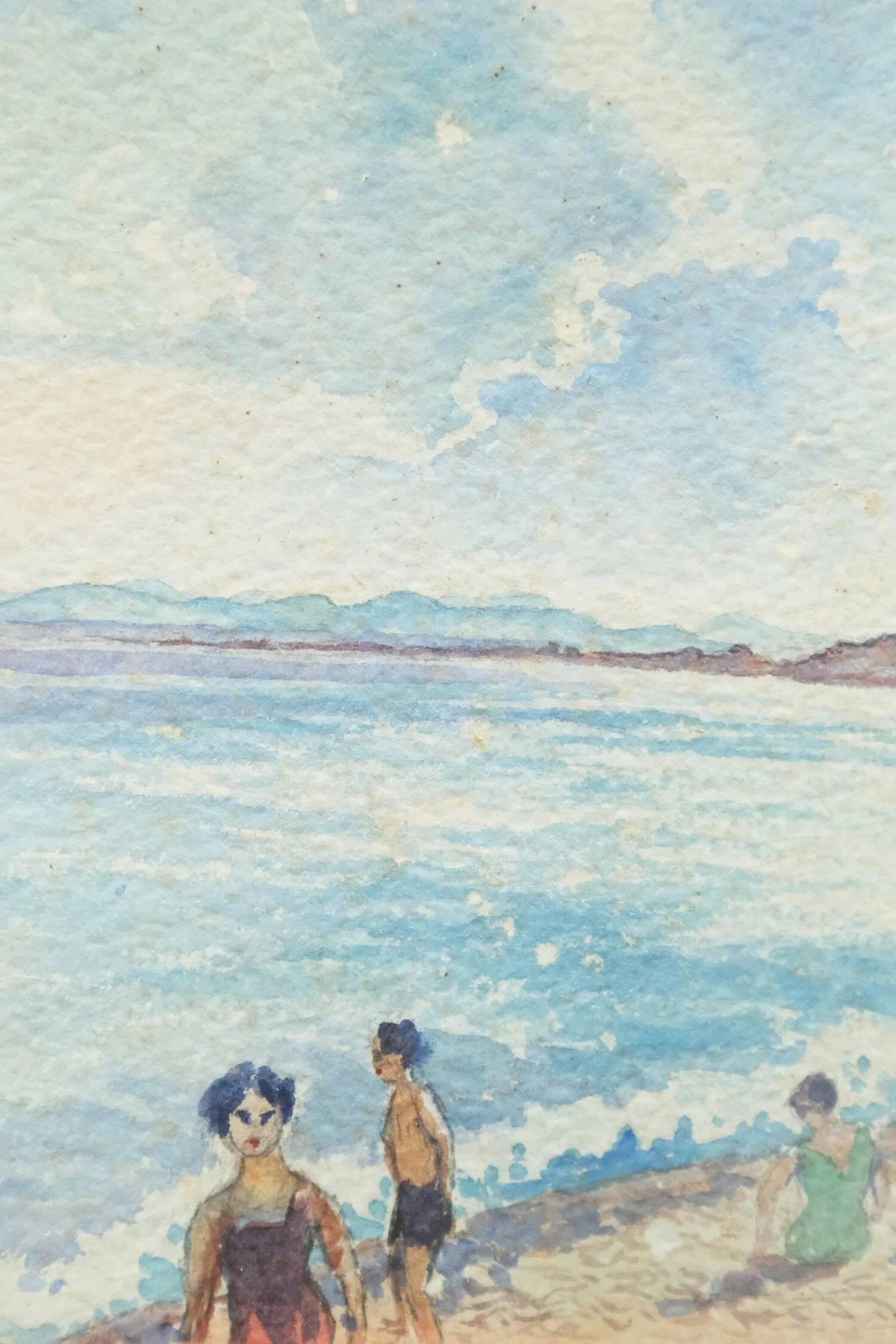 Watercolor on paper "Nice" signed, 1930