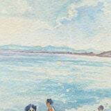 Watercolor on paper "Nice" signed, 1930