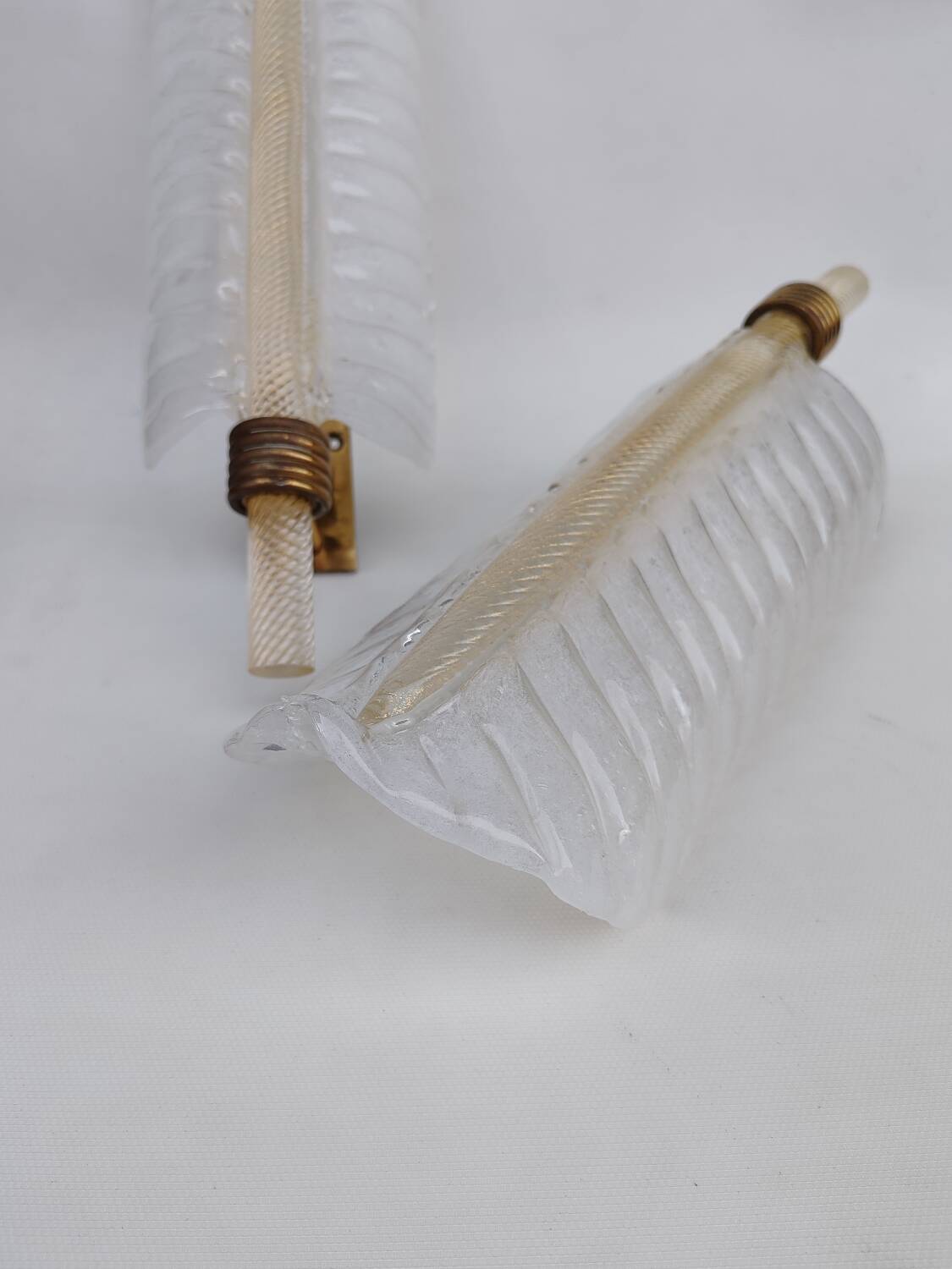 Pair of Murano glass wall sconces by Barovier and Toso.