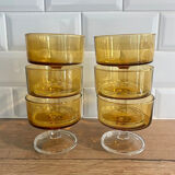 6 champagne glasses in amber glass Luminarc Cavalier