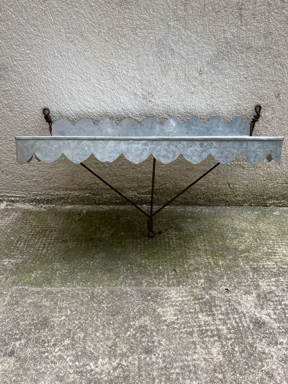 Vintage zinc wall shelf