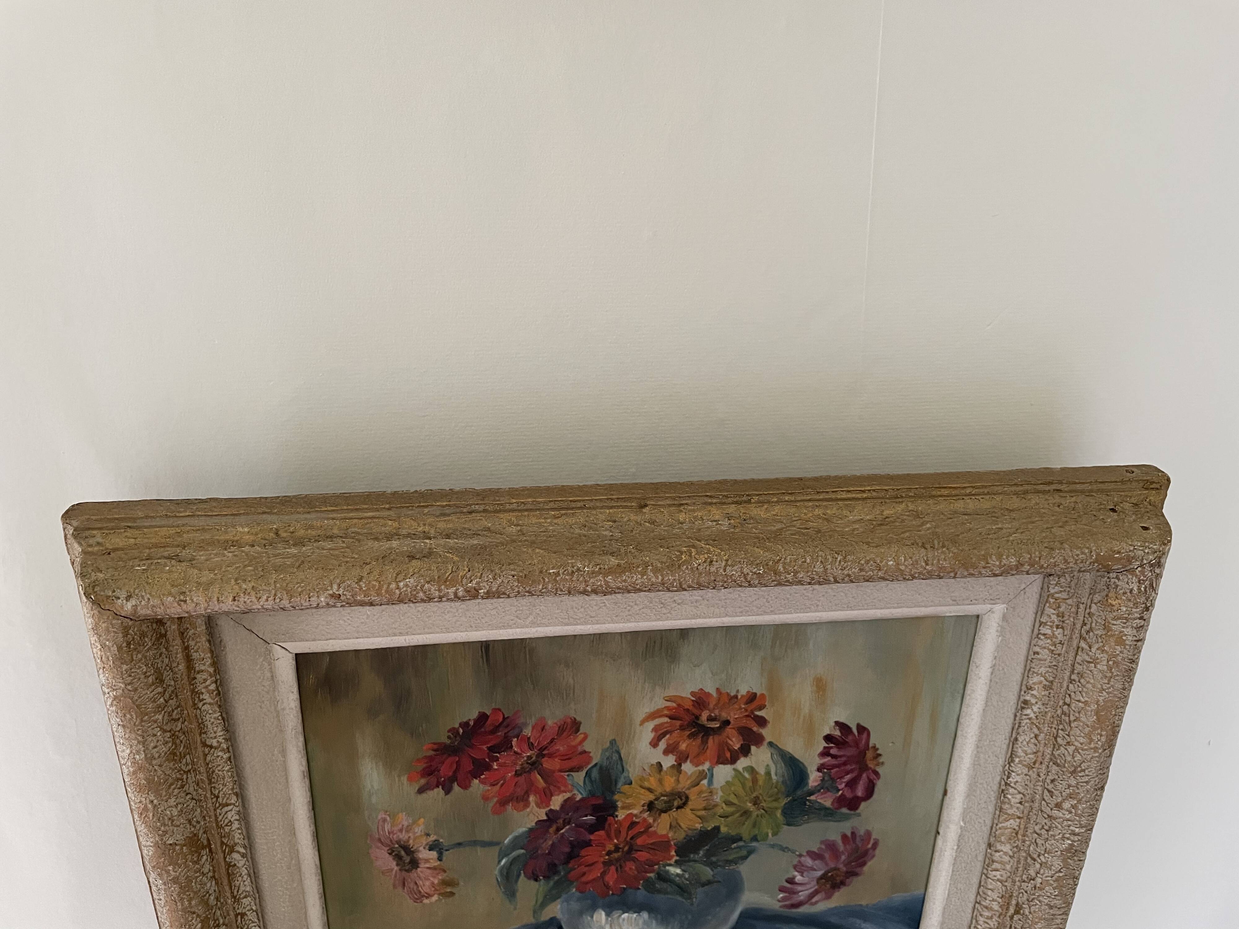 Old painting bouquet of flowers